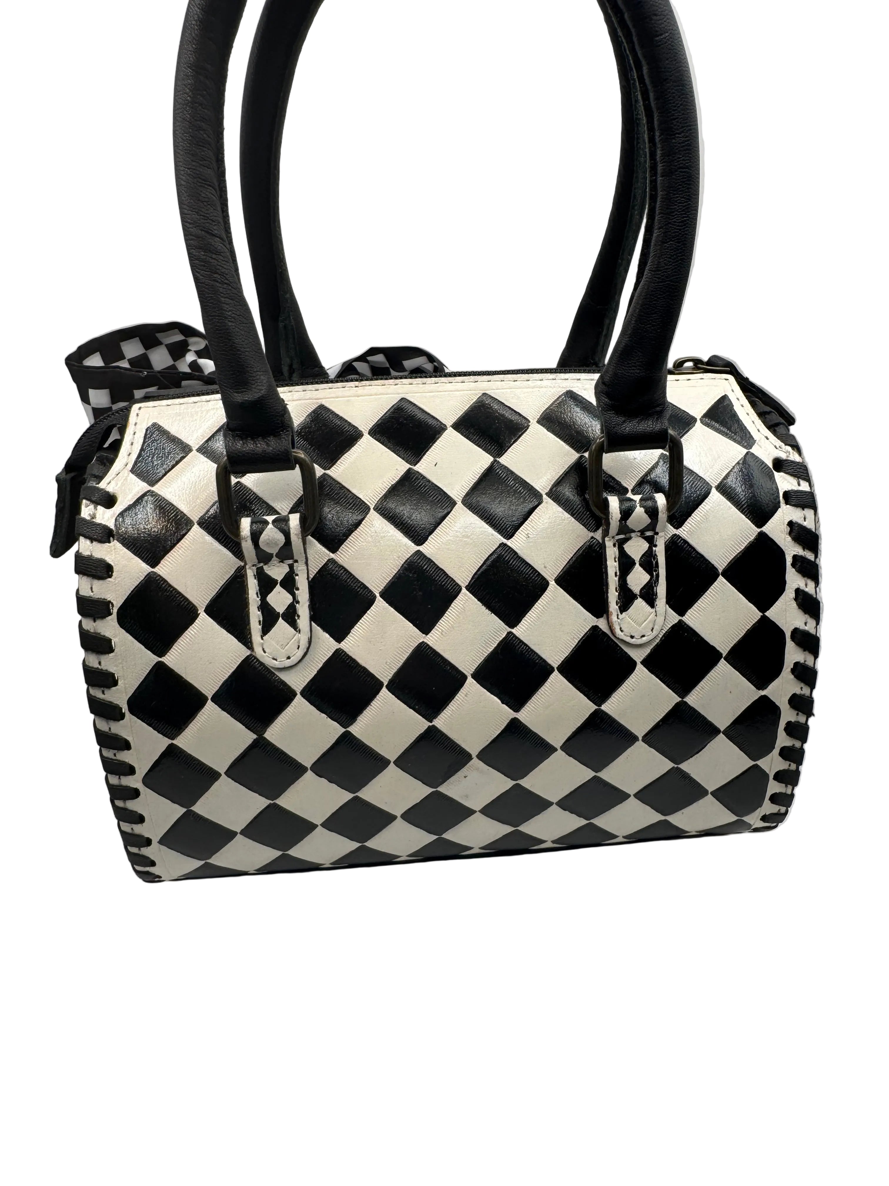 Blackjack Beauty Hair On Hide Checkered Leather Speedy Bag