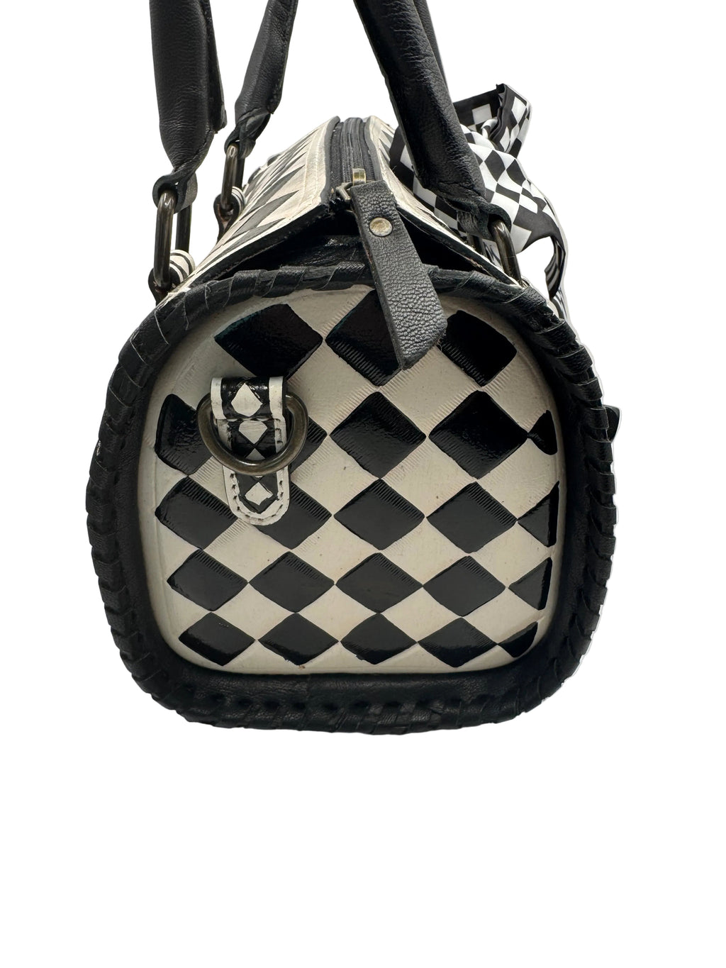 Blackjack Beauty Hair On Hide Checkered Leather Speedy Bag