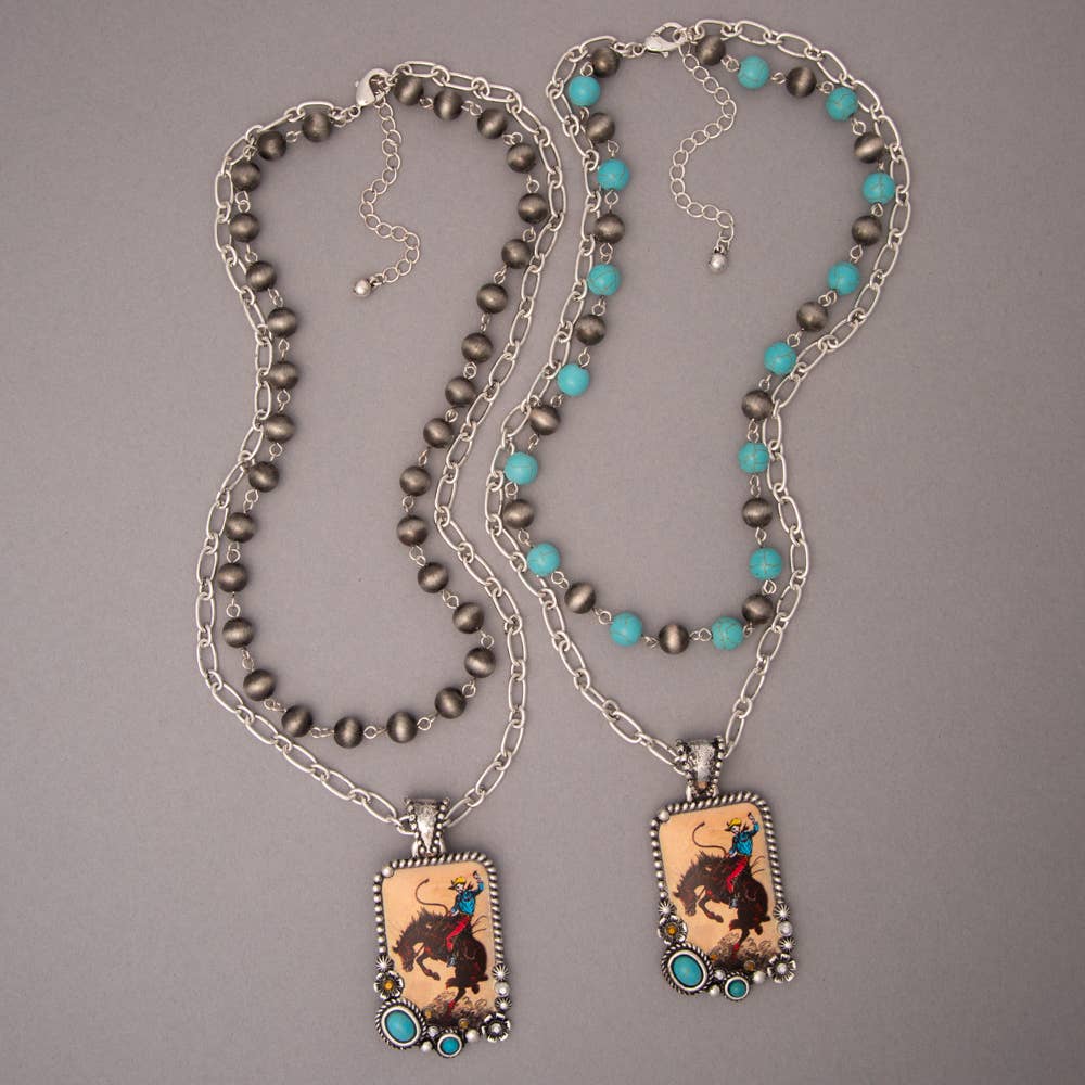 Multistrand Crystal Embellished Tooled Leather Necklace