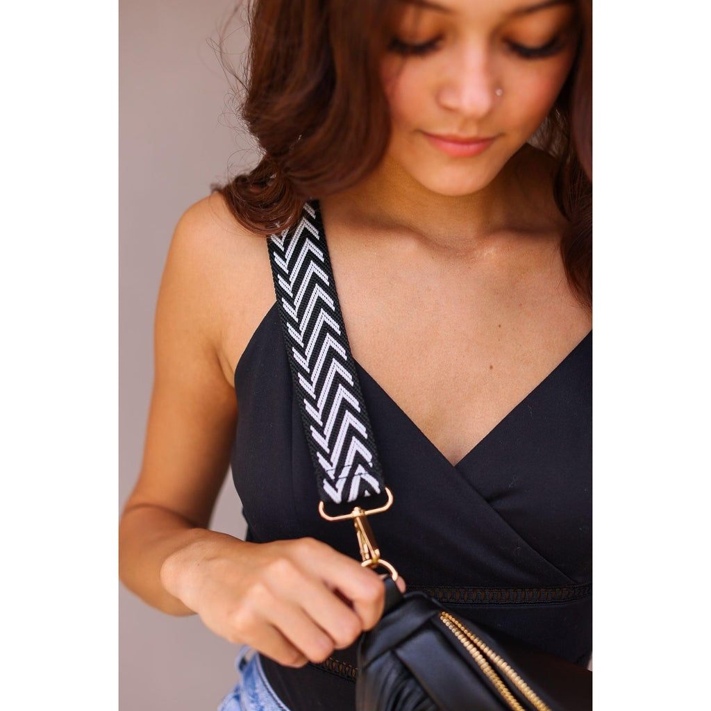 The Valentina - Black Removable Fringe Crossbody Sling Bag