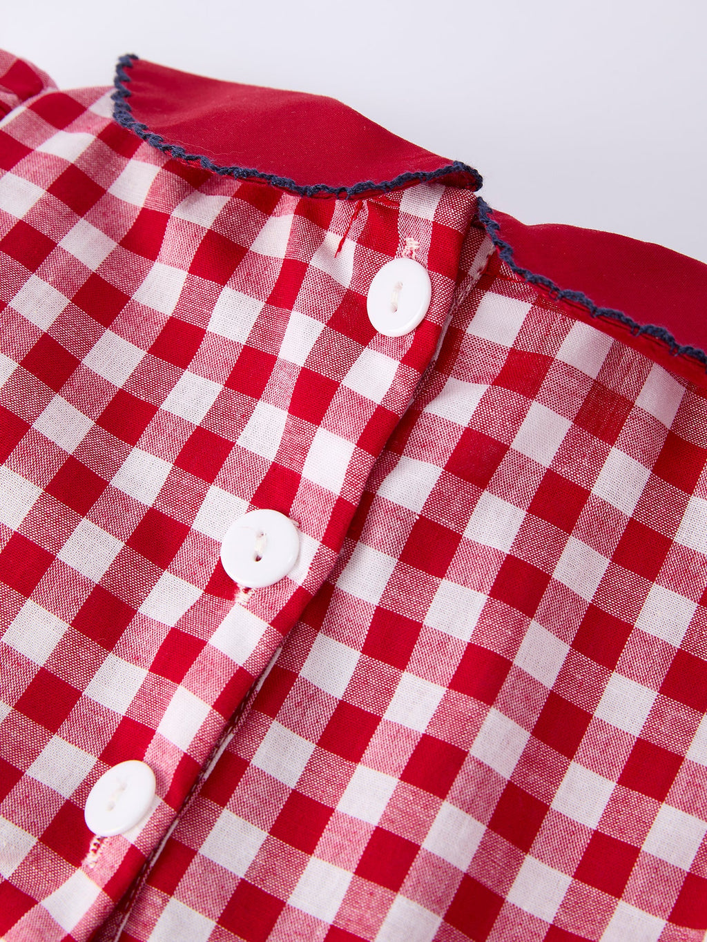 4th of July Flag Plaid Girl Peter Pan Collar Dress Bow