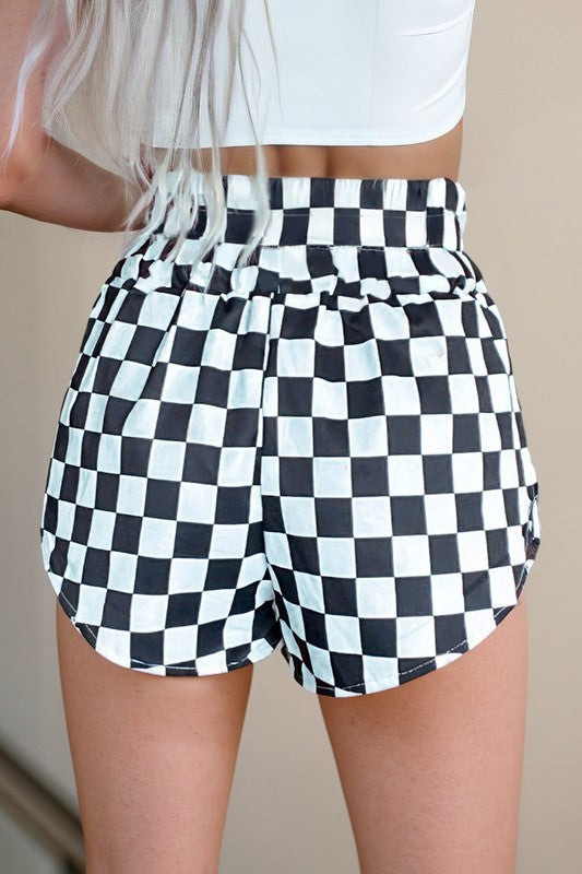 Checkered High Waisted Shorts