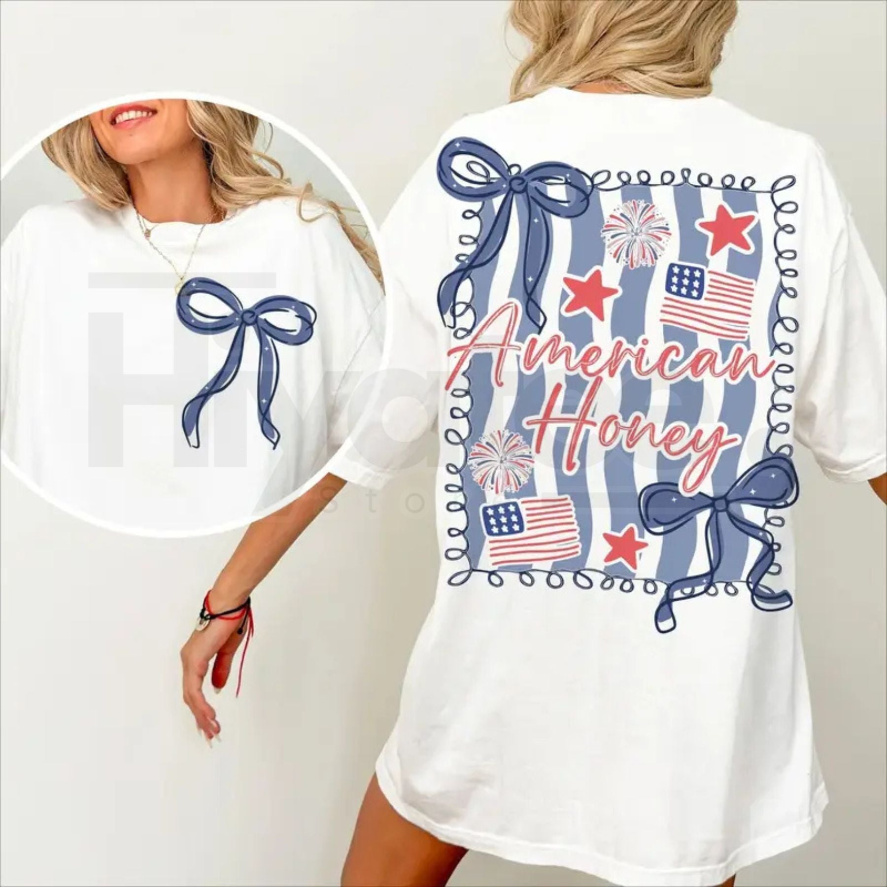 "American Honey" – Coquette 4th of July Girly Vintage USA Top