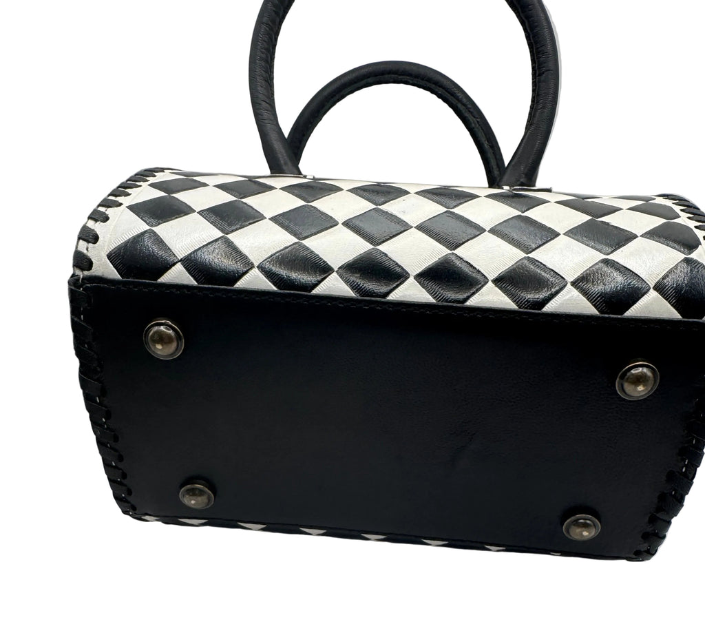Blackjack Beauty Hair On Hide Checkered Leather Speedy Bag