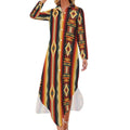 Baha Ranch Colores De Mexico Southwestern Aztec Serape Long Sleeve Shirt Dress Duster