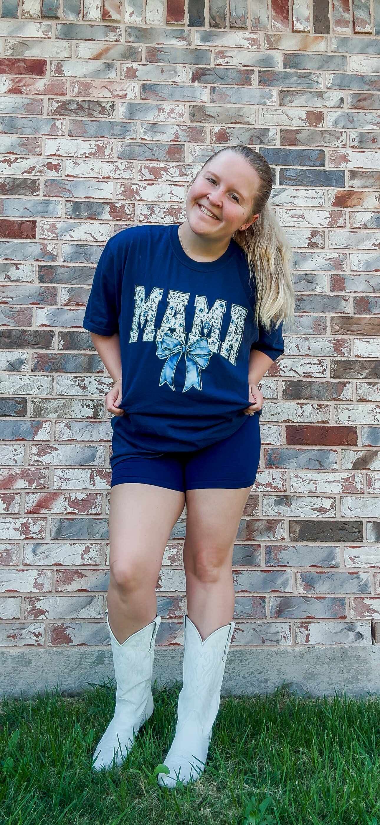 MAMA bedazzled tee