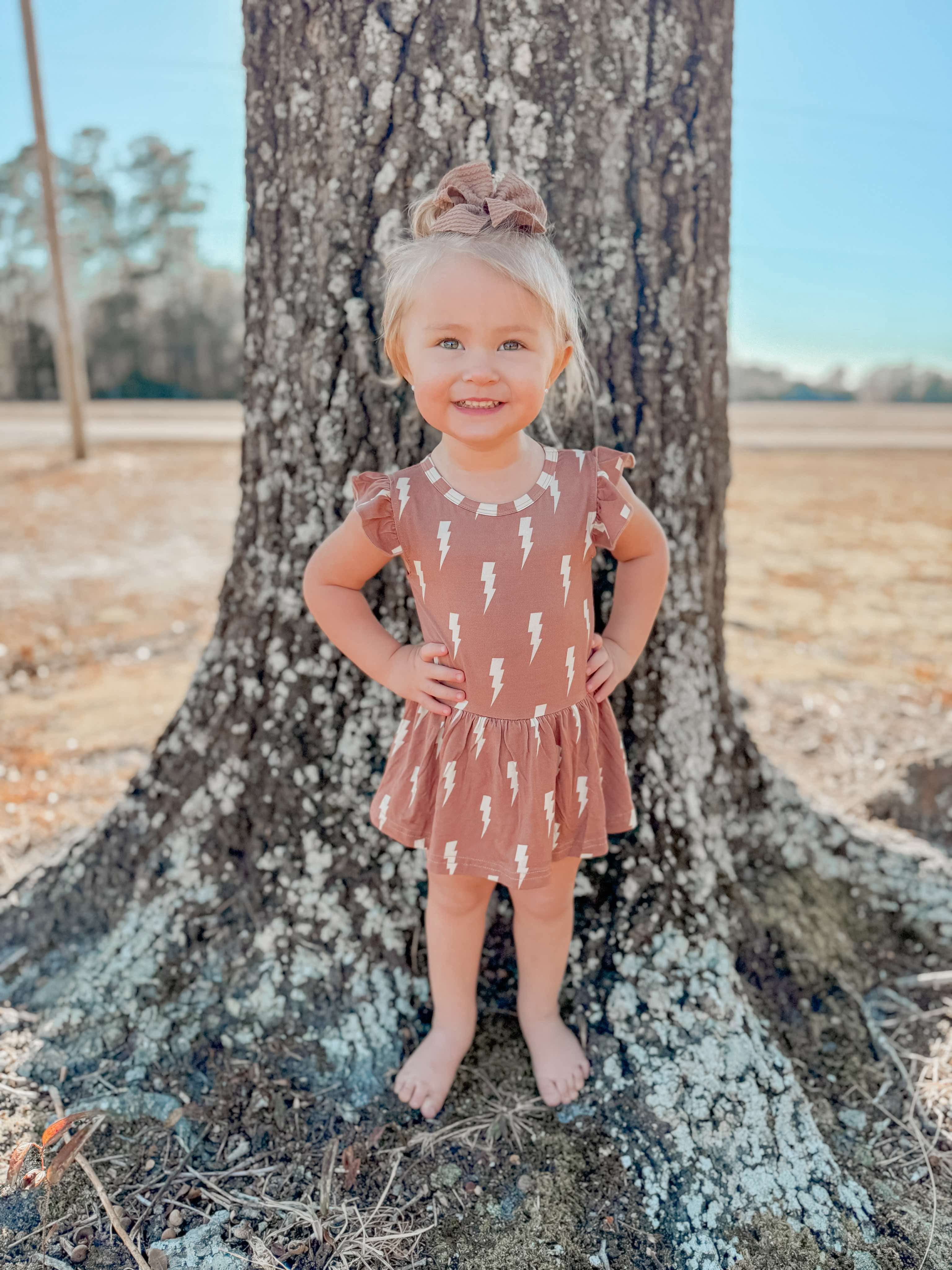 Rust Bolts Bamboo Skirted Romper (FINAL SALE)