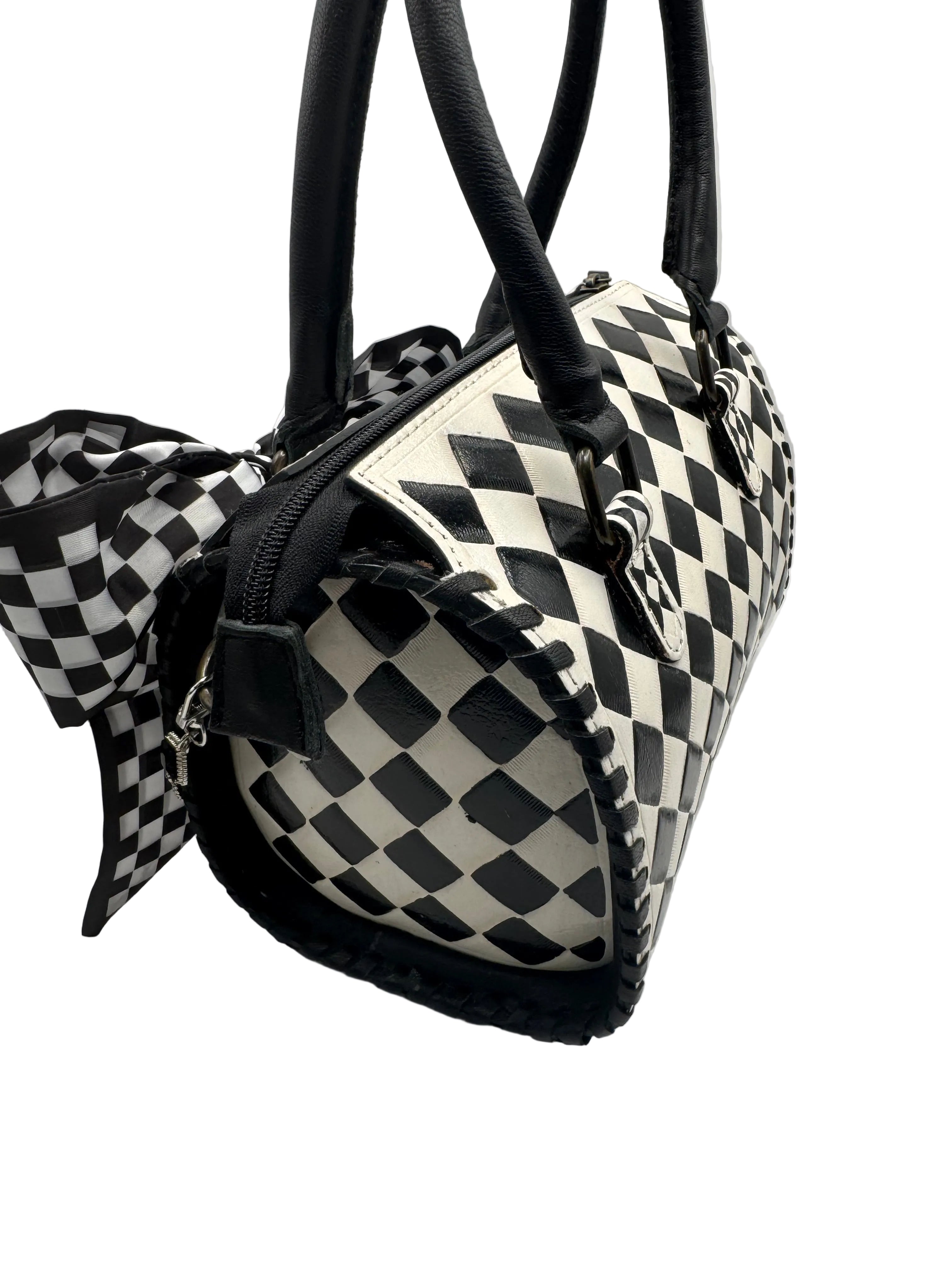 Blackjack Beauty Hair On Hide Checkered Leather Speedy Bag