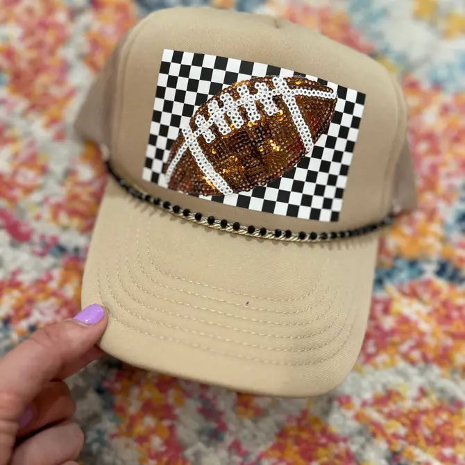 Retro Sequin Football Trucker