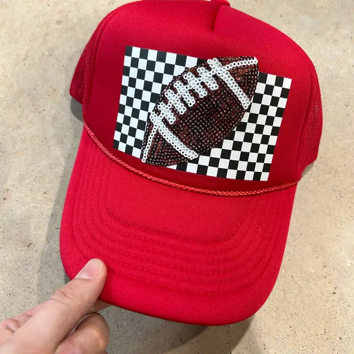 Retro Sequin Football Trucker