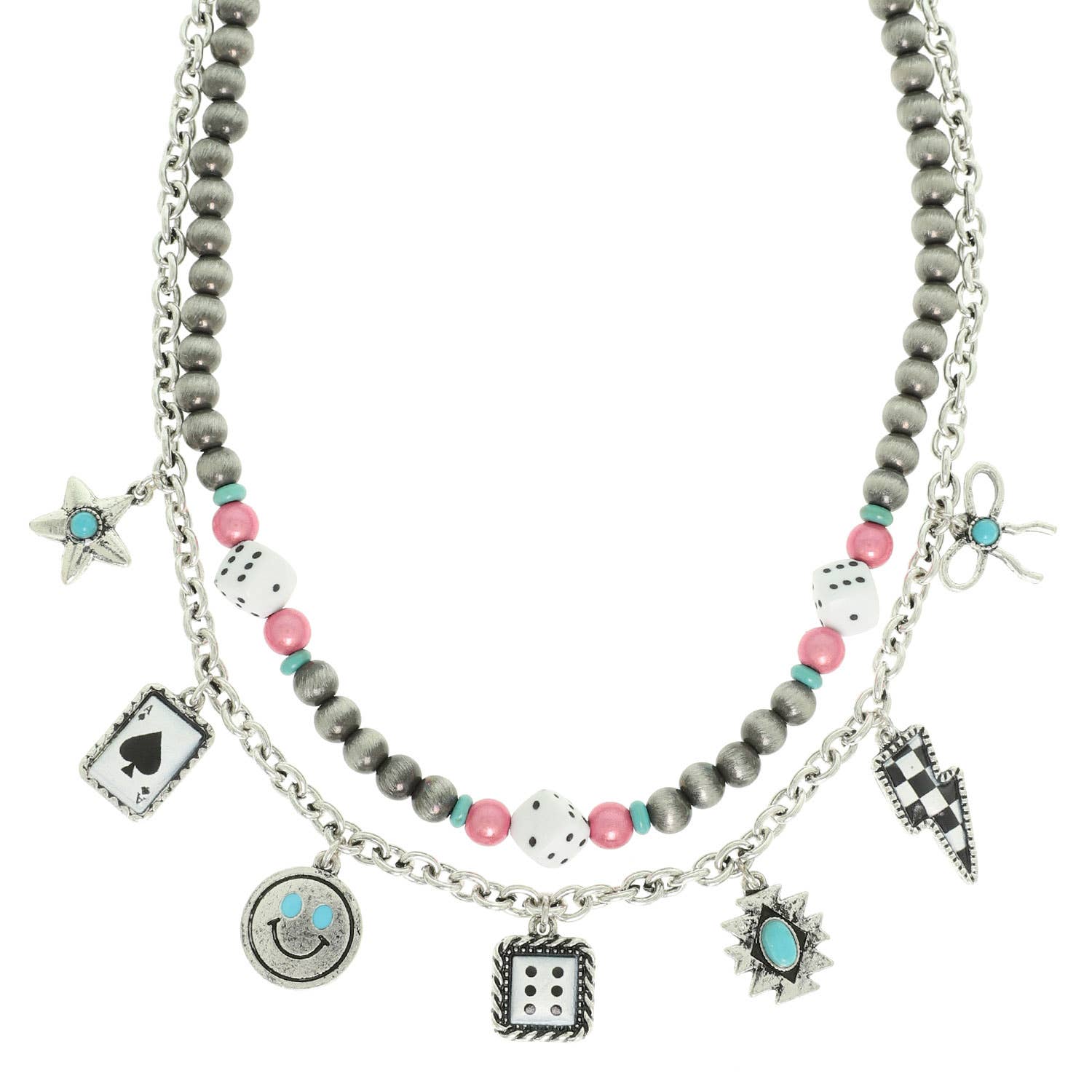 Western Gambling Multi-Charm Necklace