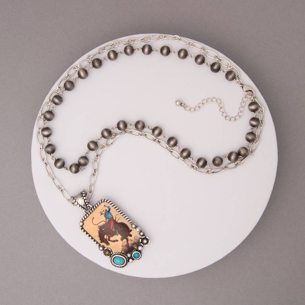 Multistrand Crystal Embellished Tooled Leather Necklace