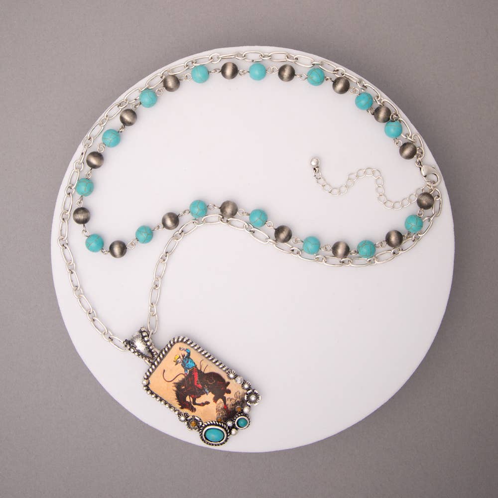 Multistrand Crystal Embellished Tooled Leather Necklace