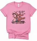 God Bless Vintage Cowgirl Graphic Tee | Premium Bella + Canvas 3001 Western Shirt | Rowdy Rowels Pink Retro Rodeo T-Shirt