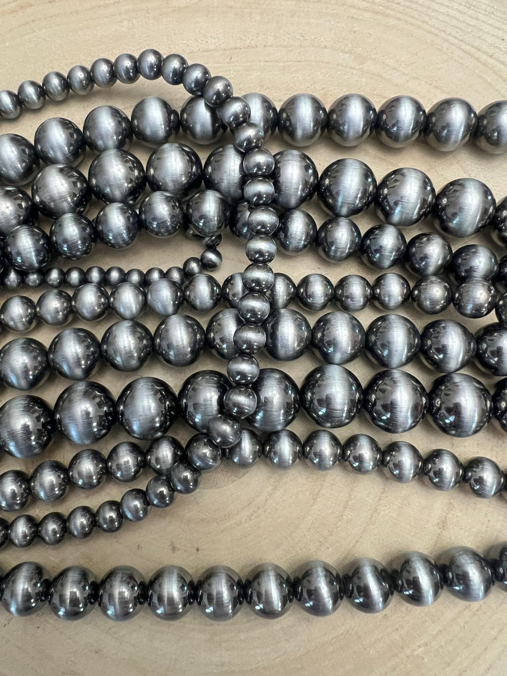 Six Row Faux Sterling Pearl Layered Necklace Set
