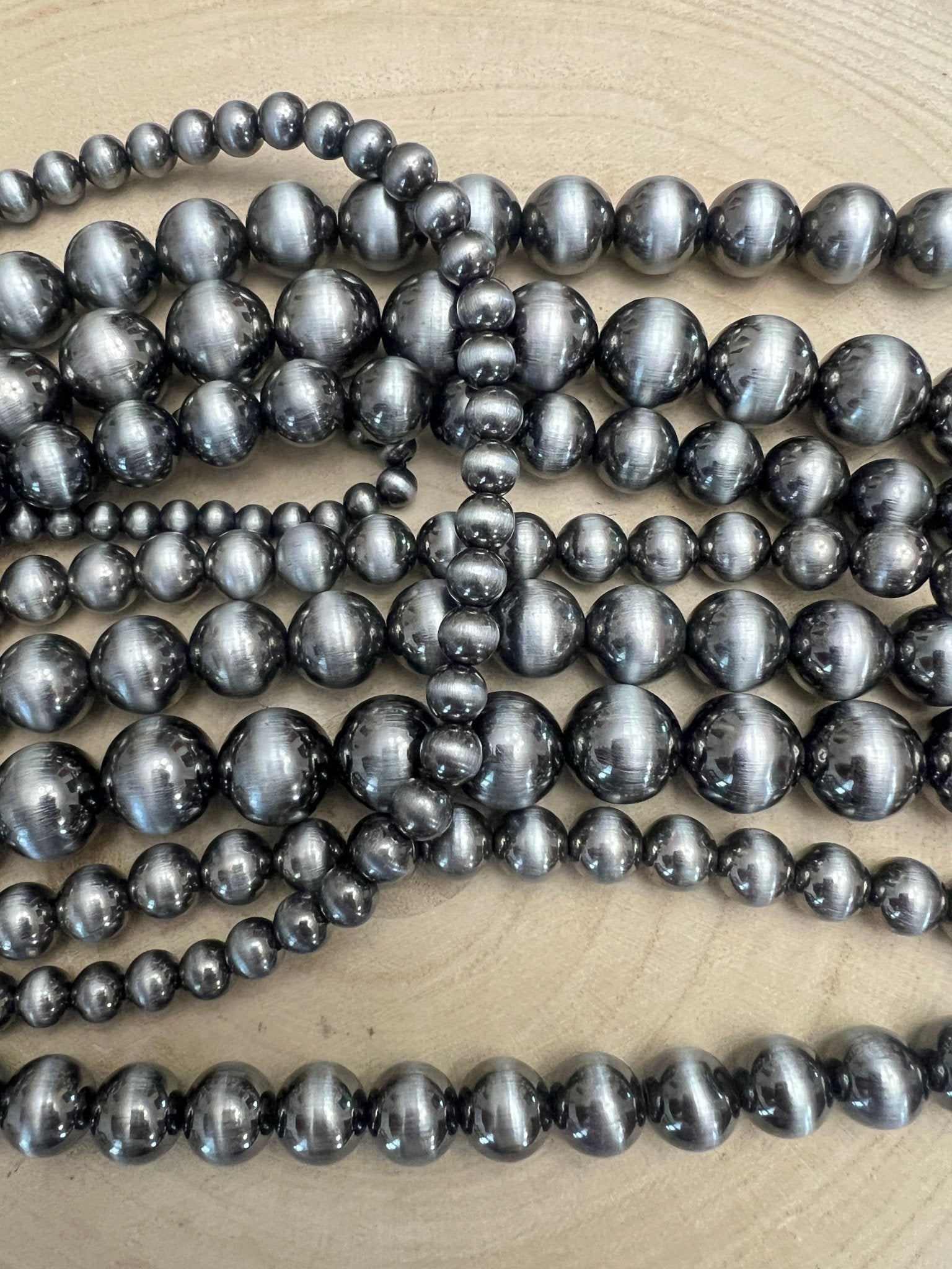 Six Row Faux Sterling Pearl Layered Necklace Set