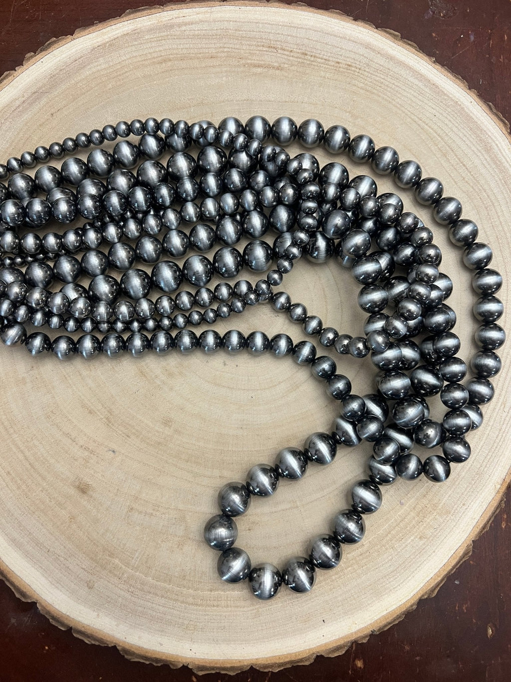 Six Row Faux Sterling Pearl Layered Necklace Set