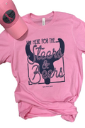 Here for the Steers and Beers l Ranch l Western Graphic Tees