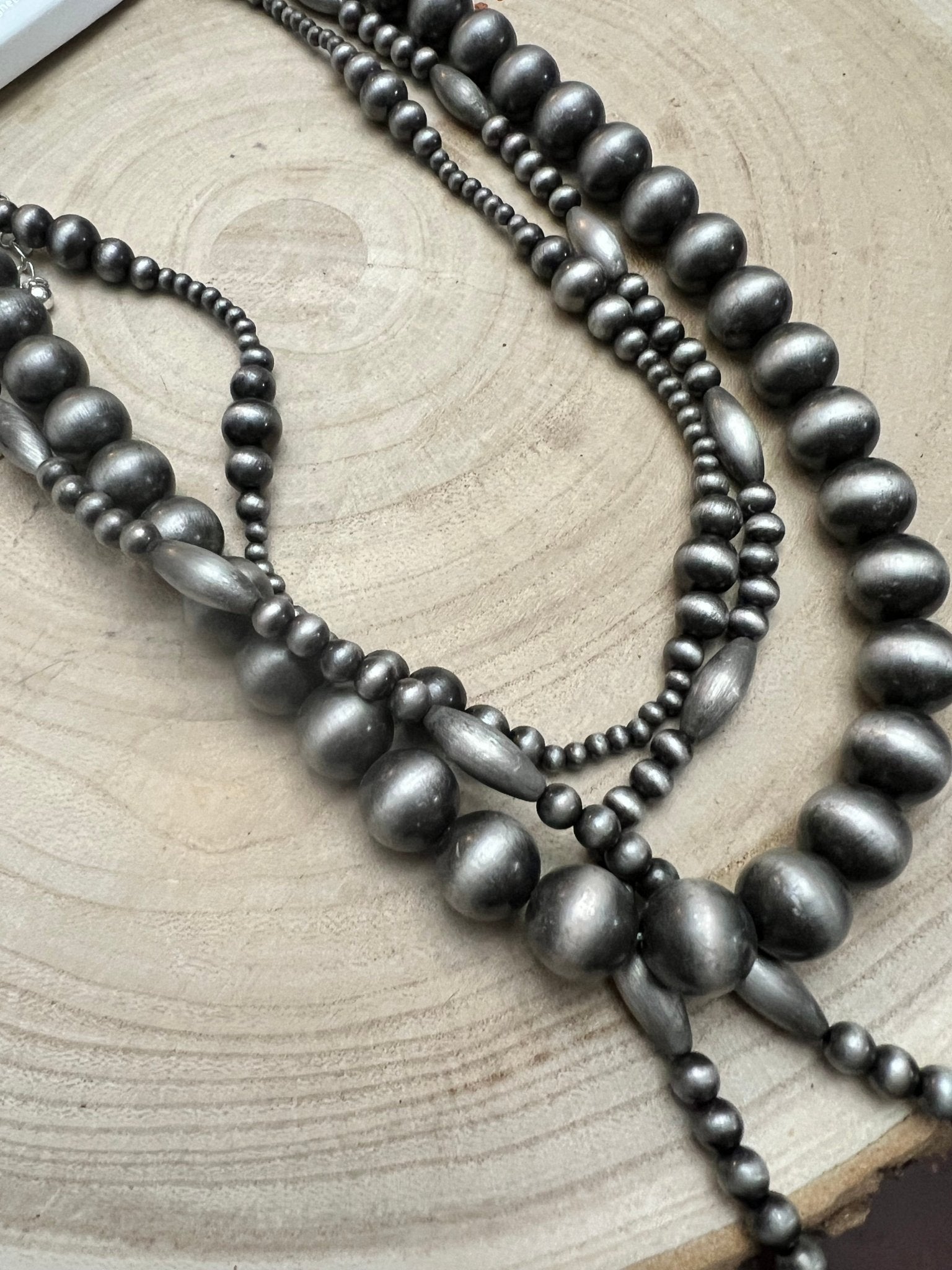 Western Faux Sterling Pearl Necklace Set - 18, 22 and 26 inch set
